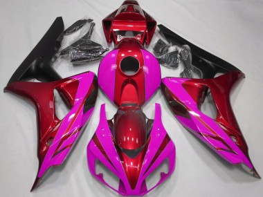 Rosso Lucido & Rosa 2006-2007 Honda CBR1000RR Carene Moto
