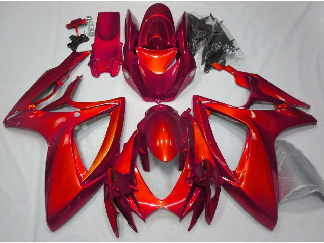 Rosso Lucido Tinta Unita 2006-2007 Suzuki GSXR 600-750 Carene Moto Rosso Lucido Tinta Unita 2006-2007 Suzuki GSXR 600-750 Carene Moto