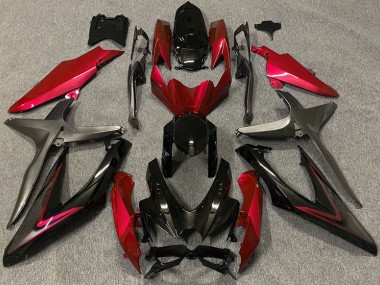 Rosso Lucido & Verde R 2008-2010 Suzuki GSXR 600-750 Carene Moto