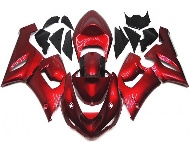 Rosso Marrone 2005-2006 Kawasaki ZX6R Carene Moto Rosso Marrone 2005-2006 Kawasaki ZX6R Carene Moto