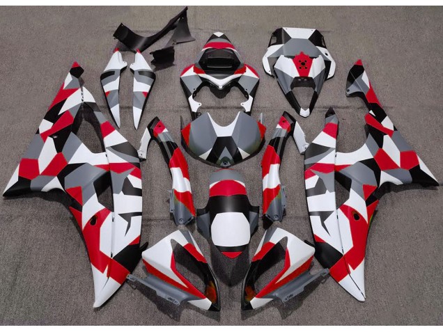 Rosso Mimetico Tinta Unita 2008-2016 Yamaha R6 Carene Moto Rosso Mimetico Tinta Unita 2008-2016 Yamaha R6 Carene Moto
