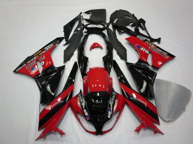 Rosso Nero 2009-2012 Kawasaki ZX6R Carene Moto