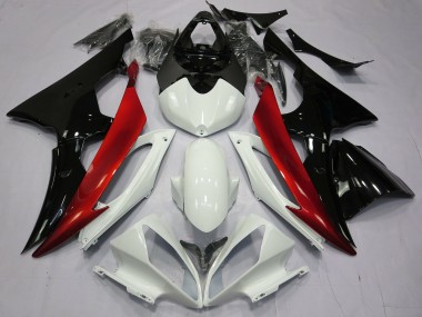 Rosso Nero & Bianco 2008-2016 Yamaha R6 Carene Moto