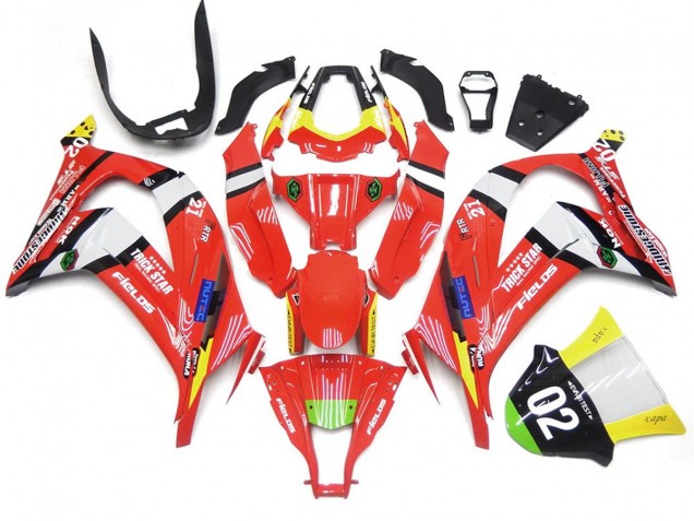 Rosso & Nero Con Bianco 2016-2019 Kawasaki ZX10R Carene Moto Rosso & Nero Con Bianco 2016-2019 Kawasaki ZX10R Carene Moto