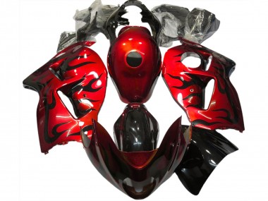 Rosso & Nero Fiamma 1997-2007 Suzuki GSXR 1300 Carene Moto