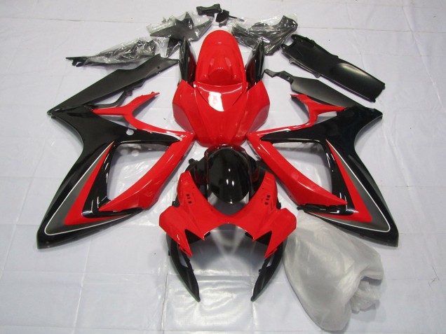 Rosso Nero & Grigio 2006-2007 Suzuki GSXR 600-750 Carene Moto Rosso Nero & Grigio 2006-2007 Suzuki GSXR 600-750 Carene Moto