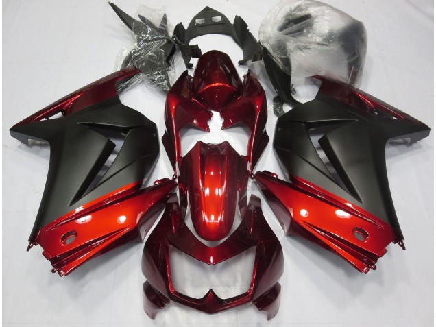 Rosso & Nero Opaco 2008-2012 Kawasaki Ninja 250 Carene Moto Rosso & Nero Opaco 2008-2012 Kawasaki Ninja 250 Carene Moto