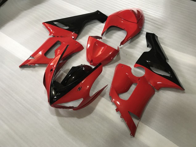 Rosso & Nero Personalizzati 2005-2006 Kawasaki ZX6R Carene Moto