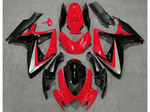 Rosso Nero Stile OEM 2006-2007 Suzuki GSXR 600-750 Carene Moto Rosso Nero Stile OEM 2006-2007 Suzuki GSXR 600-750 Carene Moto