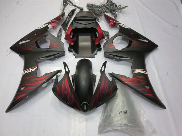Rosso Opaco Fiamma 2003-2004 Yamaha R6 Carene Moto Rosso Opaco Fiamma 2003-2004 Yamaha R6 Carene Moto