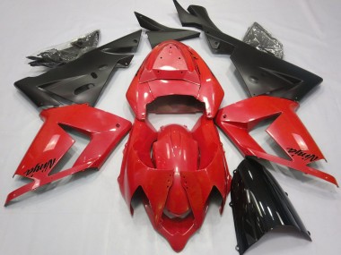 Rosso Perla & Nero 2004-2005 Kawasaki ZX10R Carene Moto