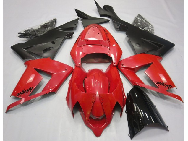 Rosso Perla & Nero 2004-2005 Kawasaki ZX10R Carene Moto Rosso Perla & Nero 2004-2005 Kawasaki ZX10R Carene Moto
