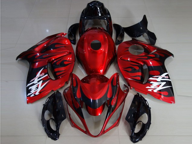 Rouge Vif Et Flamme 2008-2020 Suzuki GSXR 1300 Carene Moto Rouge Vif Et Flamme 2008-2020 Suzuki GSXR 1300 Carene Moto