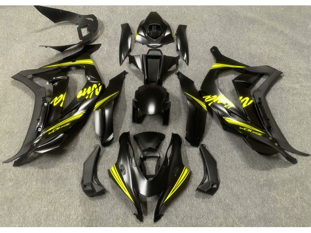 Satinato Nero & Giallo 2016-2019 Kawasaki ZX10R Carene Moto