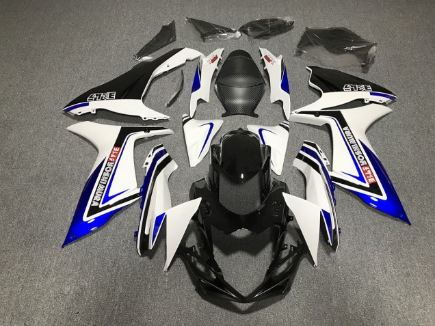 Scritta In Bianco & Nero Blu 2011-2024 Suzuki GSXR 600-750 Carene Moto Scritta In Bianco & Nero Blu 2011-2024 Suzuki GSXR 600-750 Carene Moto