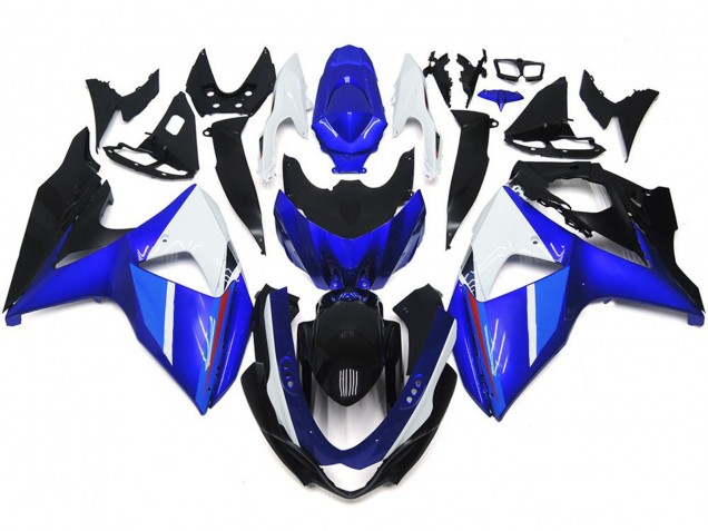 Solido Nero Lucido Blu Bianco 2009-2016 Suzuki GSXR 1000 Carene Moto Solido Nero Lucido Blu Bianco 2009-2016 Suzuki GSXR 1000 Carene Moto