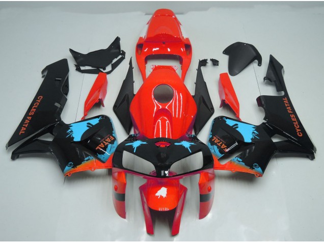 Splatter Azzurro Su Rosso 2005-2006 Honda CBR600RR Carene Moto Splatter Azzurro Su Rosso 2005-2006 Honda CBR600RR Carene Moto