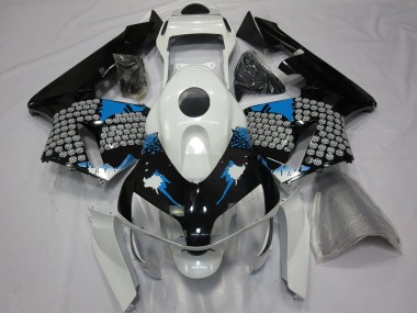 Splatter Bianco & Nero Blu 2003-2004 Honda CBR600RR Carene Moto