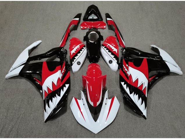 Squalo Bianco & Rosso 2015-2018 Yamaha R3 Carene Moto Squalo Bianco & Rosso 2015-2018 Yamaha R3 Carene Moto