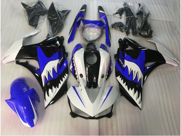 Squalo Blu & Bianco 2015-2018 Yamaha R3 Carene Moto Squalo Blu & Bianco 2015-2018 Yamaha R3 Carene Moto