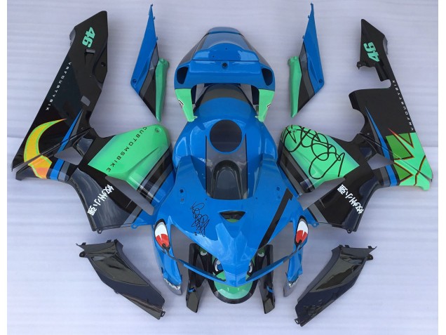 Squalo Blu & Verde 2005-2006 Honda CBR600RR Carene Moto Squalo Blu & Verde 2005-2006 Honda CBR600RR Carene Moto
