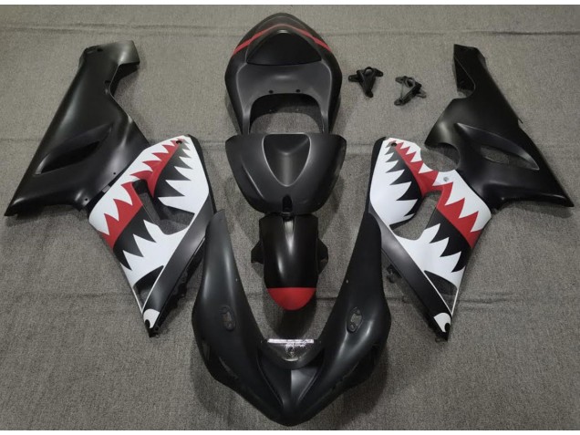 Squalo Nero Opaco 2005-2006 Kawasaki ZX6R Carene Moto Squalo Nero Opaco 2005-2006 Kawasaki ZX6R Carene Moto