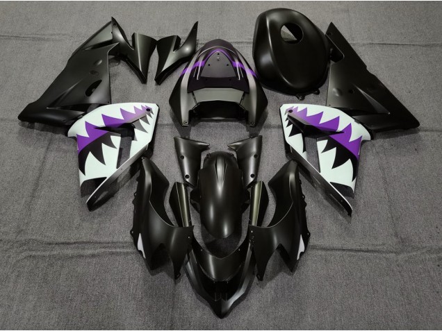 Squalo Nero Opaco & Viola 2004-2005 Kawasaki ZX10R Carene Moto Squalo Nero Opaco & Viola 2004-2005 Kawasaki ZX10R Carene Moto