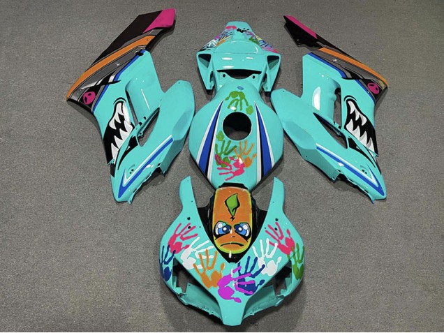 Squalo Verde Acqua 2004-2005 Honda CBR1000RR Carene Moto