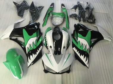 Squalo Verde & Bianco 2015-2018 Yamaha R3 Carene Moto