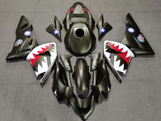 Squalo Verde Militare 2004-2005 Kawasaki ZX10R Carene Moto Squalo Verde Militare 2004-2005 Kawasaki ZX10R Carene Moto