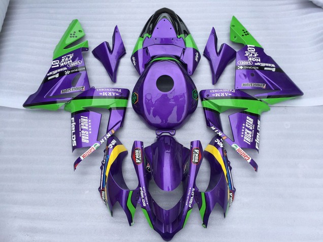 Stella Verde Viola 2004-2005 Kawasaki ZX10R Carene Moto Stella Verde Viola 2004-2005 Kawasaki ZX10R Carene Moto