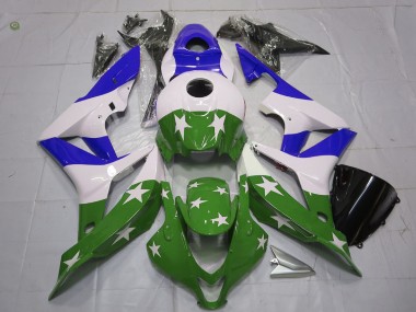 Stelle & Strisce Verdi & Blu 2007-2008 Honda CBR600RR Carene Moto