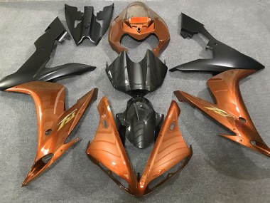 Stile Arancione Lucido & Fibra Di Carbonio 2004-2006 Yamaha R1 Carene Moto