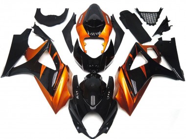 Stile Arancione & Nero Lucido 2007-2008 Suzuki GSXR 1000 Carene Moto