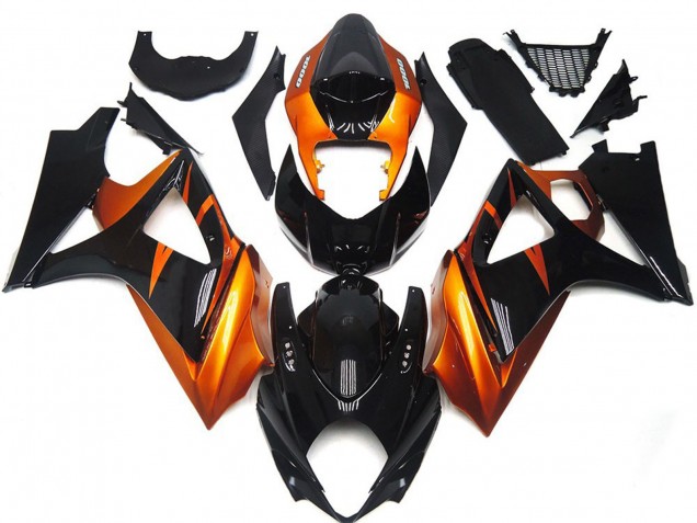 Stile Arancione & Nero Lucido 2007-2008 Suzuki GSXR 1000 Carene Moto Stile Arancione & Nero Lucido 2007-2008 Suzuki GSXR 1000 Carene Moto