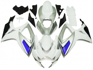 Stile Argento Bianco & Blu Lucido 2006-2007 Suzuki GSXR 600-750 Carene Moto