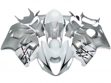 Stile Argento & Bianco Lucido OEM 1997-2007 Suzuki GSXR 1300 Carene Moto