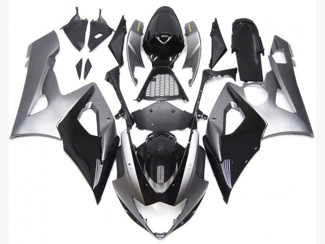 Stile Argento & Nero Lucido 2005-2006 Suzuki GSXR 1000 Carene Moto Stile Argento & Nero Lucido 2005-2006 Suzuki GSXR 1000 Carene Moto