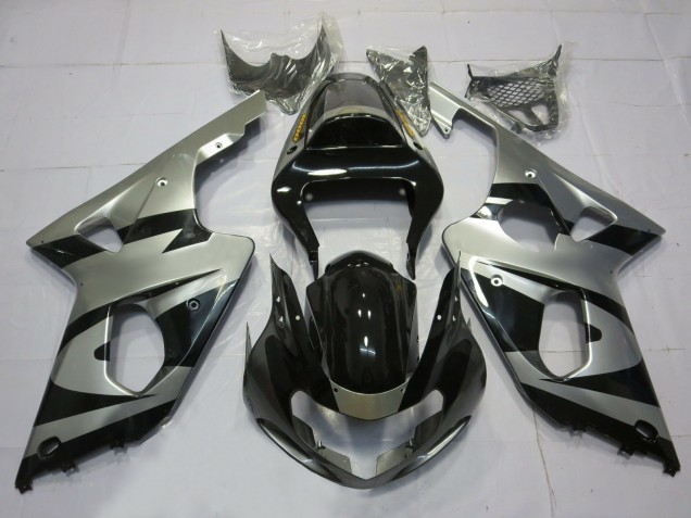 Stile Argento & Nero OEM 2000-2002 Suzuki GSXR 1000 Carene Moto Stile Argento & Nero OEM 2000-2002 Suzuki GSXR 1000 Carene Moto