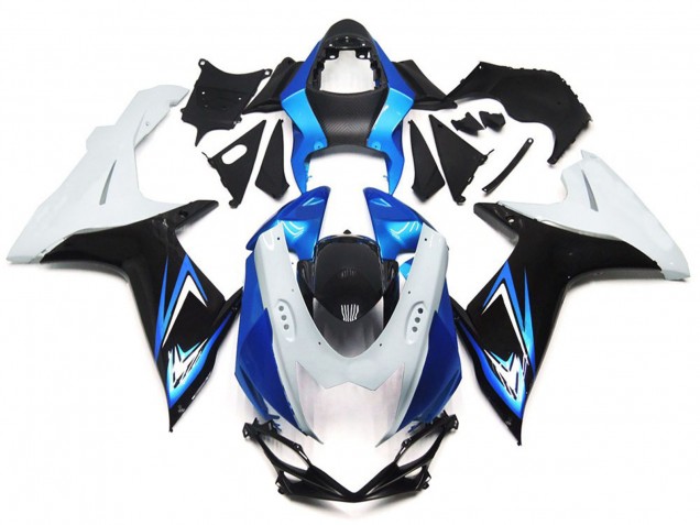 Stile Azzurro & Bianco Lucido Con Nero 2011-2024 Suzuki GSXR 600-750 Carene Moto Stile Azzurro & Bianco Lucido Con Nero 2011-2024 Suzuki GSXR 600-750 Carene Moto