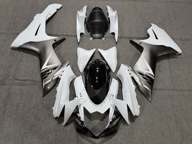 Stile Bianco Lucido & Argento 2011-2024 Suzuki GSXR 600-750 Carene Moto Stile Bianco Lucido & Argento 2011-2024 Suzuki GSXR 600-750 Carene Moto