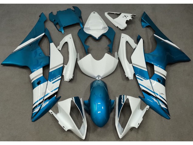 Stile Bianco Lucido & Azzurro OEM 2008-2016 Yamaha R6 Carene Moto Stile Bianco Lucido & Azzurro OEM 2008-2016 Yamaha R6 Carene Moto