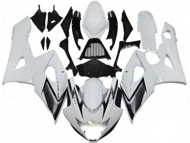 Stile Bianco Lucido Con Sfumature Argento 2005-2006 Suzuki GSXR 1000 Carene Moto Stile Bianco Lucido Con Sfumature Argento 2005-2006 Suzuki GSXR 1000 Carene Moto