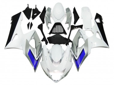Stile Bianco Lucido Con Sfumature Argento & Blu 2005-2006 Suzuki GSXR 1000 Carene Moto