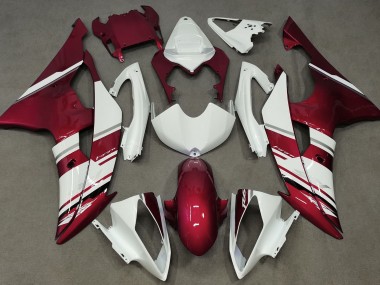 Stile Bianco Lucido & Rosso OEM 2008-2016 Yamaha R6 Carene Moto