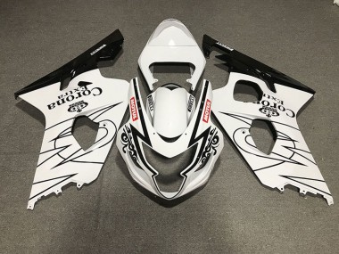 Stile Bianco & Nero Lucido Corona 2004-2005 Suzuki GSXR 600-750 Carene Moto