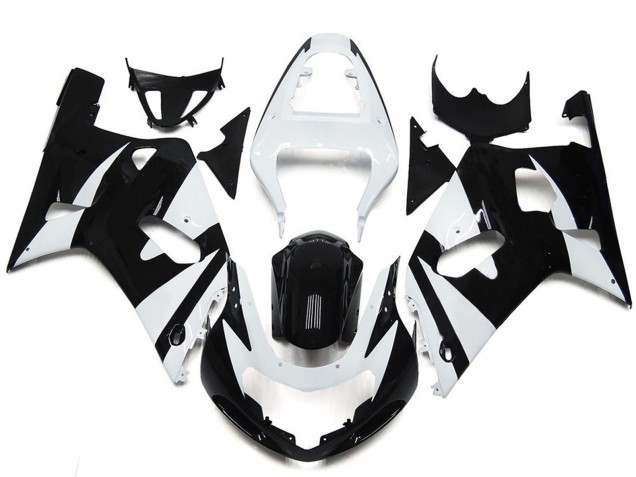 Stile Bianco & Nero OEM 2001-2003 Suzuki GSXR 600-750 Carene Moto Stile Bianco & Nero OEM 2001-2003 Suzuki GSXR 600-750 Carene Moto