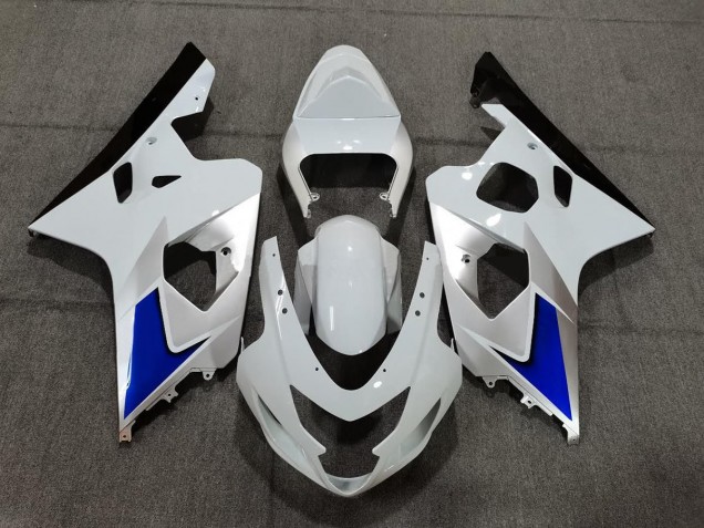 Stile Blu Bianco & Argento 2004-2005 Suzuki GSXR 600-750 Carene Moto Stile Blu Bianco & Argento 2004-2005 Suzuki GSXR 600-750 Carene Moto