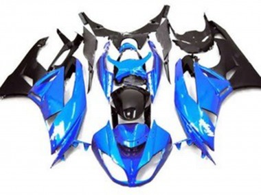 Stile Blu Lucido 2009-2012 Kawasaki ZX6R Carene Moto