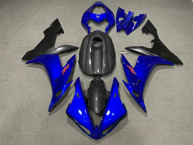 Stile Blu Lucido & Fibra Di Carbonio 2004-2006 Yamaha R1 Carene Moto Stile Blu Lucido & Fibra Di Carbonio 2004-2006 Yamaha R1 Carene Moto